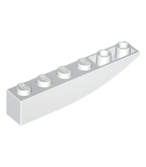 LEGO - Helling, gebogen 6 x 1 omgekeerd - White | N - Thumbnail