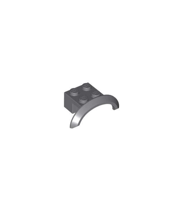 LEGO - Voertuig, spatbord 4 x 2 1/2 x 1 met ronde boog - Dark Bluish Gray | N