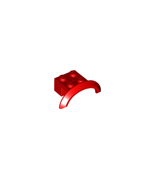 LEGO - Voertuig, spatbord 4 x 2 1/2 x 1 met ronde boog - Red | N