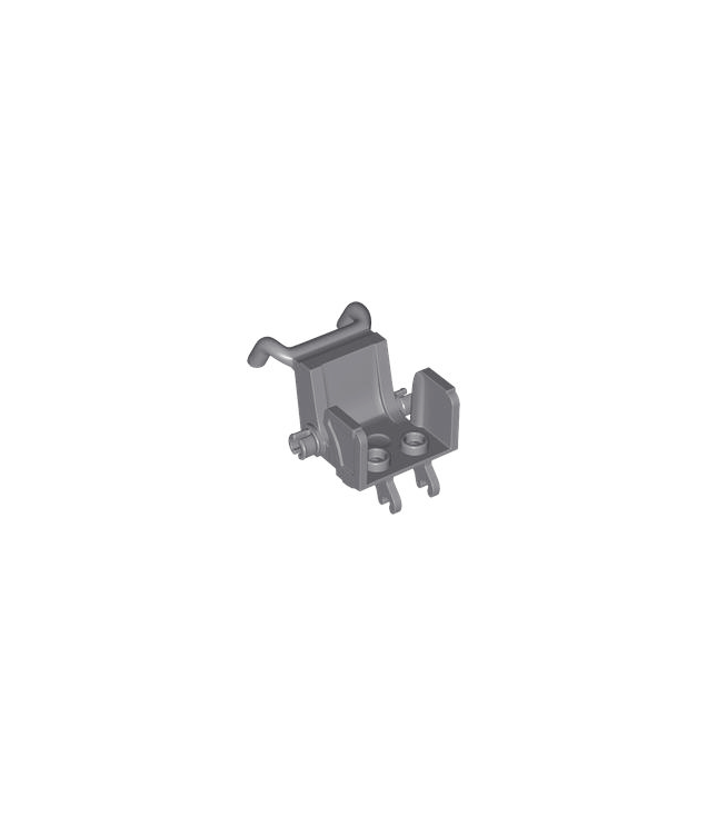 LEGO - Minifiguur-accessoire, rolstoelzitje met open zijkanten en hoge armleuningen - Dark Bluish Gray | N