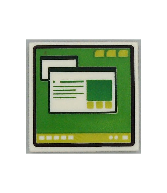 LEGO - Tegel 2 x 2 met computerscherm-patroon 3 - White | N