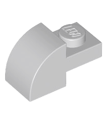 LEGO - Helling, gebogen 2 x 1 met verzonken nop - Light Bluish Gray | N - Thumbnail