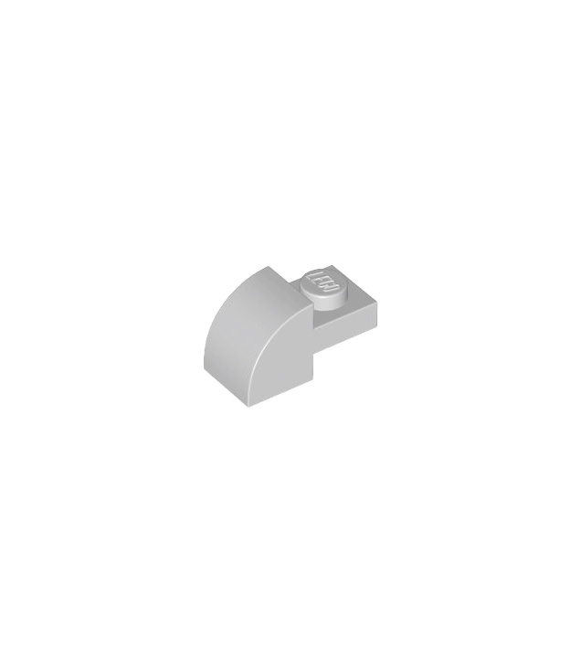 LEGO - Helling, gebogen 2 x 1 met verzonken nop - Light Bluish Gray | N