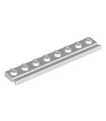 LEGO - Plaat, gemodificeerd 1 x 8 met deurrail - White | N - Thumbnail