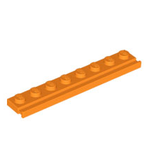 LEGO - Plaat, gemodificeerd 1 x 8 met deurrail - Orange | N - Thumbnail
