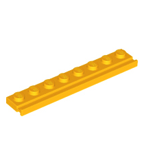 LEGO - Plaat, gemodificeerd 1 x 8 met deurrail - Bright Light Orange | N - Thumbnail