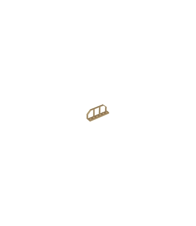 LEGO - Plaat, gemodificeerd 1 x 6 met treinwagon-uiteinde - Dark Tan | N
