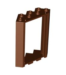LEGO - Deurframe 4 x 4 x 6 hoek - Reddish Brown | N - Thumbnail