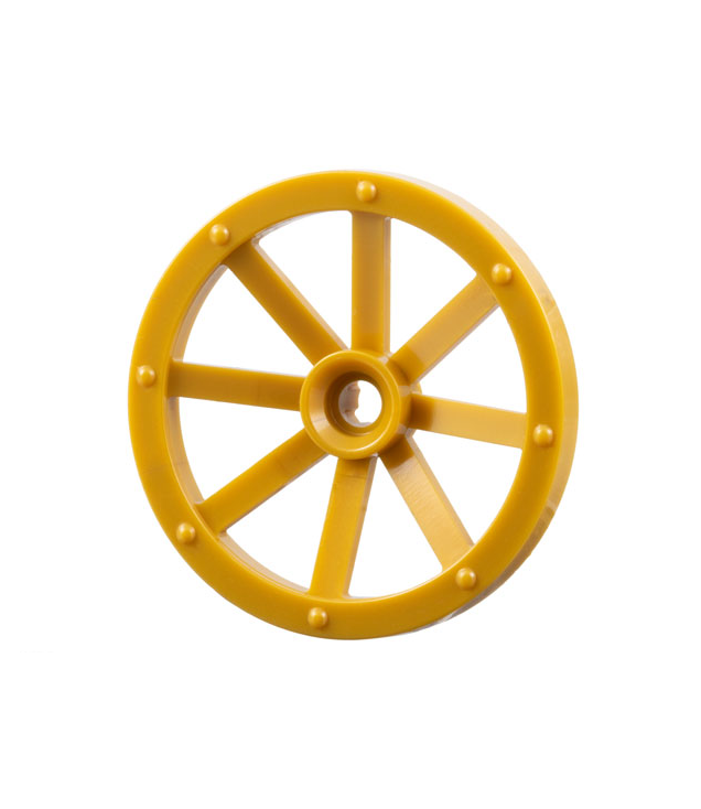 LEGO - Wiel, wagen groot Ø33mm met inkeping voor wielhouderpen - Pearl Gold | N