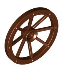 LEGO - Wiel, wagen groot Ø33mm met inkeping voor wielhouderpen - Reddish Brown | N - Thumbnail