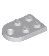 LEGO - Plaat, gemodificeerd 2 x 3 met gat - Light Bluish Gray | N - Thumbnail