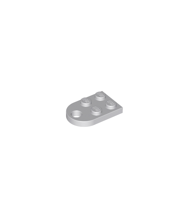 LEGO - Plaat, gemodificeerd 2 x 3 met gat - Light Bluish Gray | N