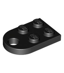 LEGO - Plaat, gemodificeerd 2 x 3 met gat - Black | N - Thumbnail