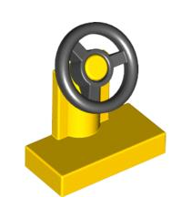 LEGO - Voertuig, stuurkolom 1 x 2 met zwart stuurwiel - Yellow | N - Thumbnail