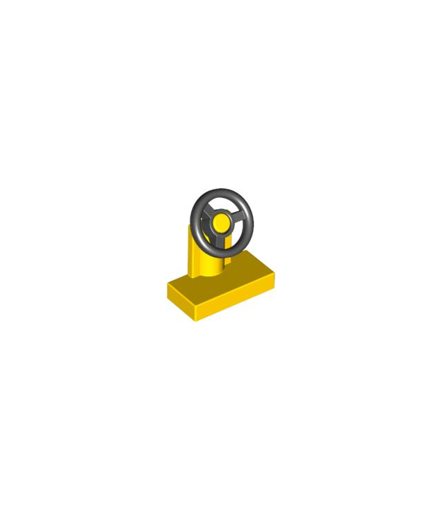 LEGO - Voertuig, stuurkolom 1 x 2 met zwart stuurwiel - Yellow | N