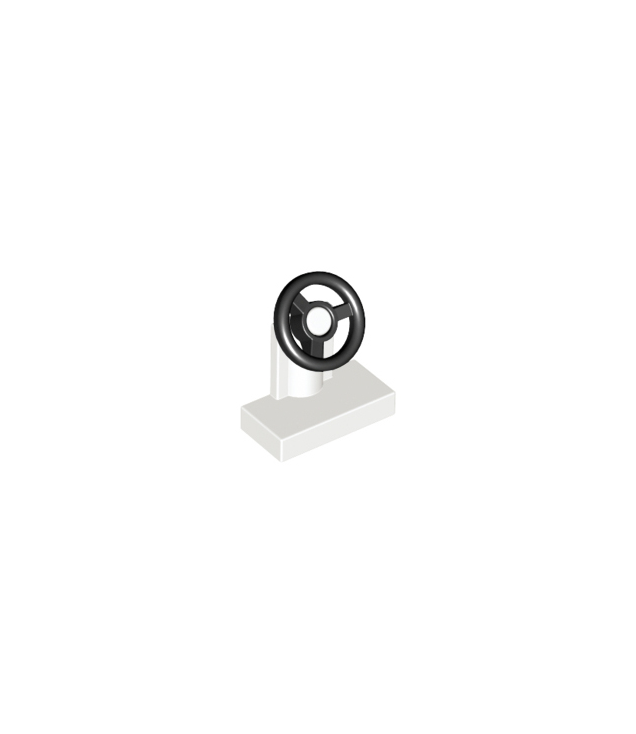 LEGO - Voertuig, stuurkolom 1 x 2 met zwart stuurwiel - White | N