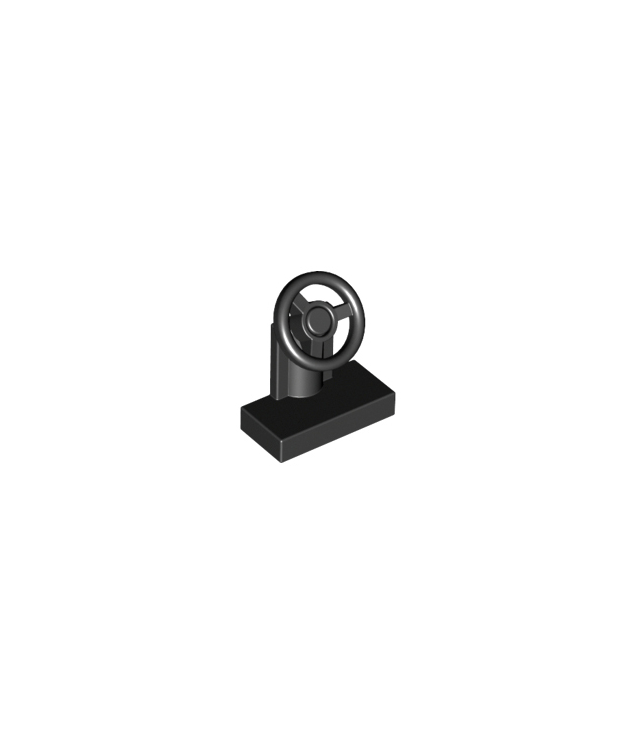 LEGO - Voertuig, stuurkolom 1 x 2 met zwart stuurwiel - Black | N