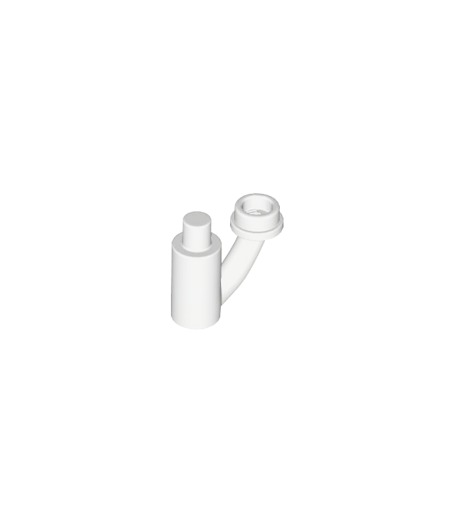 LEGO - Plantsteel met staaf, staafhouder en holle nop - White | N