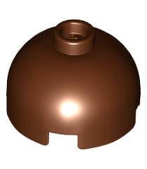 LEGO - Steen, rond 2 x 2 met koepelvormige bovenkant - Reddish Brown | N - Thumbnail