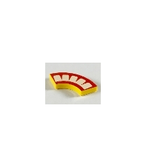 LEGO - Tegel, ronde hoek 2 x 2 macaroni met rode mond en 5 witte tanden - Yellow | N - Thumbnail