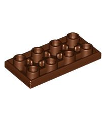 LEGO - Tegel, gemodificeerd 2 x 4 omgekeerd - Reddish Brown | N - Thumbnail
