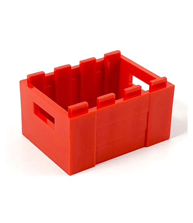 LEGO - Krat 3 x 4 x 1 2/3 met handgrepen - Red | N