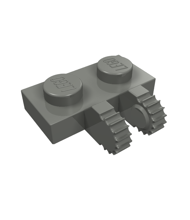 LEGO - Scharnierplaat 1 x 2 vergrendelend met 2 vingers aan zijkant en 9 tanden - Dark Bluish Gray | N