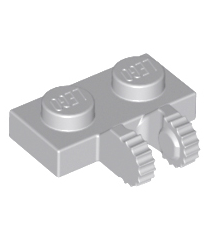 LEGO - Scharnierplaat 1 x 2 vergrendelend met 2 vingers aan zijkant en 9 tanden - Light Bluish Gray | N - Thumbnail