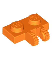 LEGO - Scharnierplaat 1 x 2 vergrendelend met 2 vingers aan zijkant en 9 tanden - Orange | N - Thumbnail