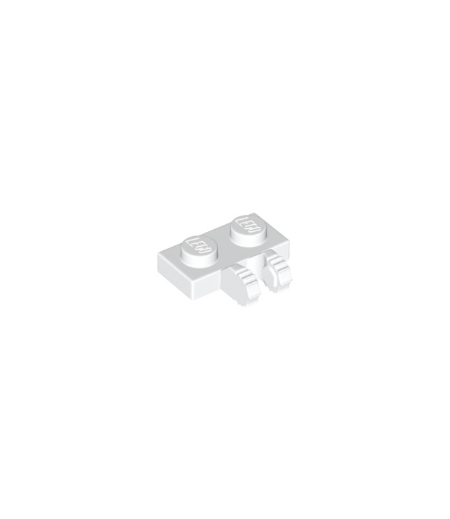 LEGO - Scharnierplaat 1 x 2 vergrendelend met 2 vingers aan zijkant en 9 tanden - White | N