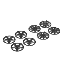LEGO - Wielkap 5-spaaks en 9-spaaks voor wiel 72206pb01, 8 stuks in zak - 4 van elk (multipack) - Pearl Dark Gray | N - Thumbnail