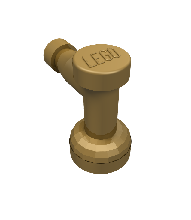 LEGO - Kraan 1 x 1 zonder gat aan tuituiteinde - Pearl Gold | N