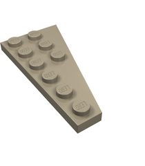 LEGO - Wig, plaat 6 x 3 links - Dark Tan | N - Thumbnail