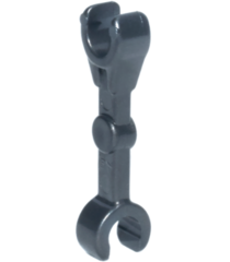 LEGO - Mechanische arm, recht met clips in 90 graden (verticale greep) - Pearl Dark Gray | N - Thumbnail