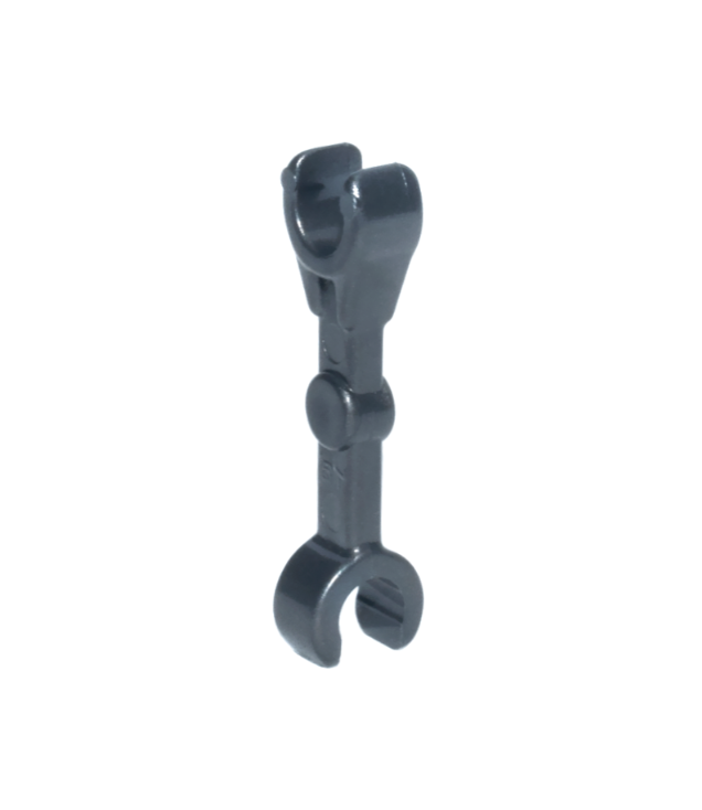 LEGO - Mechanische arm, recht met clips in 90 graden (verticale greep) - Pearl Dark Gray | N