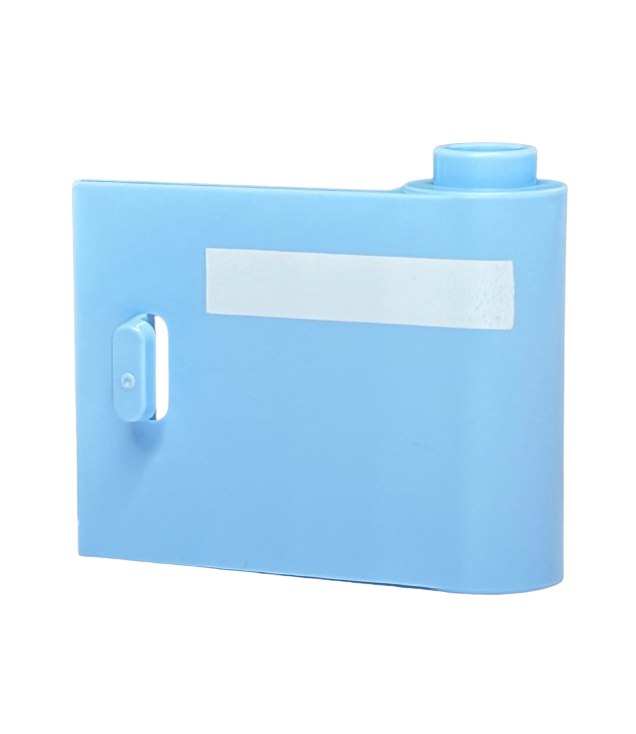 LEGO - Deur 1 x 3 x 2 rechts - open tussen boven- en onderscharnier met horizontale witte streep - Bright Light Blue | N