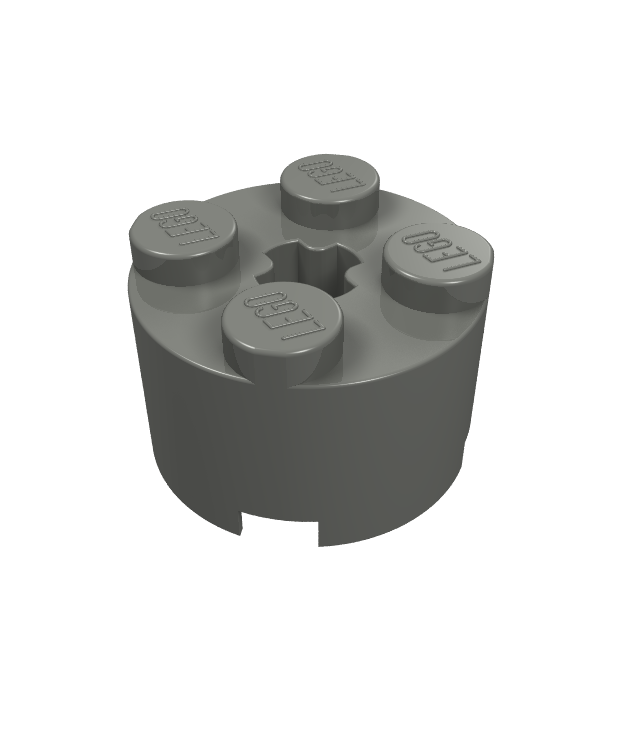LEGO - Steen, rond 2 x 2 met as-gat - Dark Bluish Gray | N