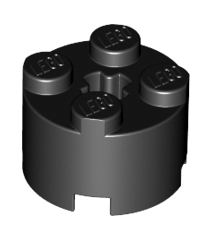 LEGO - Steen, rond 2 x 2 met as-gat - Black | N - Thumbnail