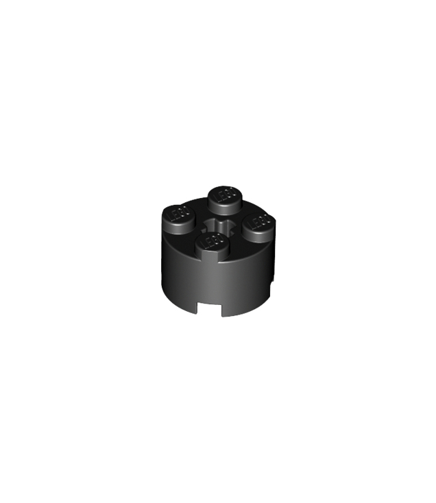 LEGO - Steen, rond 2 x 2 met as-gat - Black | N