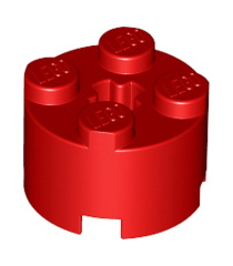 LEGO - Steen, rond 2 x 2 met as-gat - Red | N - Thumbnail