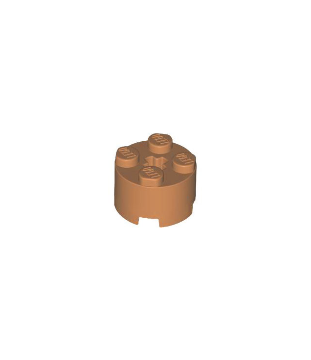 LEGO - Steen, rond 2 x 2 met as-gat - Medium Nougat | N