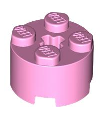 LEGO - Steen, rond 2 x 2 met as-gat - Bright Pink | N - Thumbnail