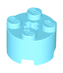 LEGO - Steen, rond 2 x 2 met as-gat - Medium Azure | N - Thumbnail