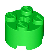 LEGO - Steen, rond 2 x 2 met as-gat - Bright Green | N - Thumbnail