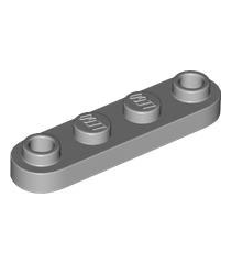 LEGO - Plaat, rond 1 x 4 met 2 open noppen - Light Bluish Gray | N - Thumbnail
