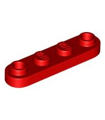 LEGO - Plaat, rond 1 x 4 met 2 open noppen - Red | N - Thumbnail