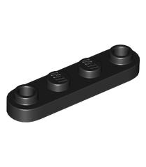 LEGO - Plaat, rond 1 x 4 met 2 open noppen - Black | N - Thumbnail