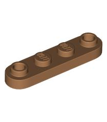 LEGO - Plaat, rond 1 x 4 met 2 open noppen - Medium Nougat | N - Thumbnail