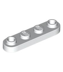 LEGO - Plaat, rond 1 x 4 met 2 open noppen - White | N - Thumbnail