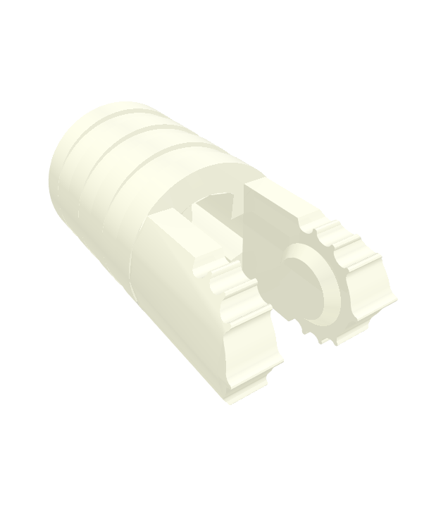 LEGO - Scharniercilinder 1 x 2 vergrendelend met 2 vingers, 7 tanden en as-gat aan uiteinden zonder sleuven (57360) - White | N